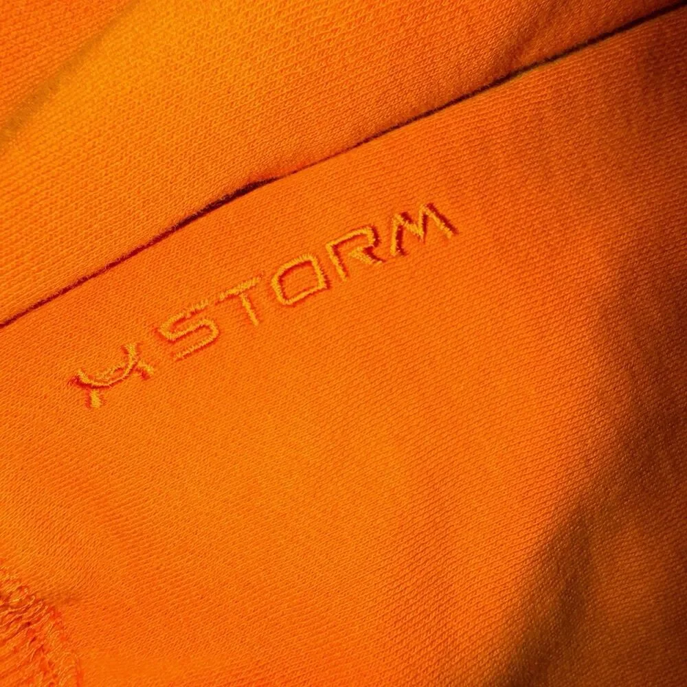 Mens Under Armour UA Storm Size Med Orange Loose Fit Pullover Hoodie Sweatshirt